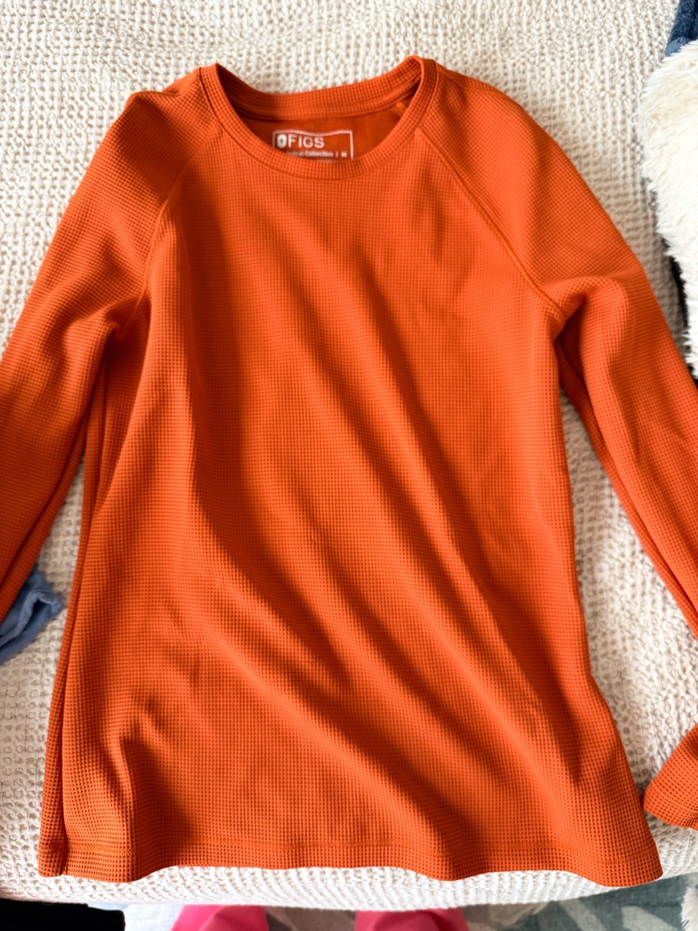 Figs Dirty Chai Waffle Knit Long Sleeve underscrub